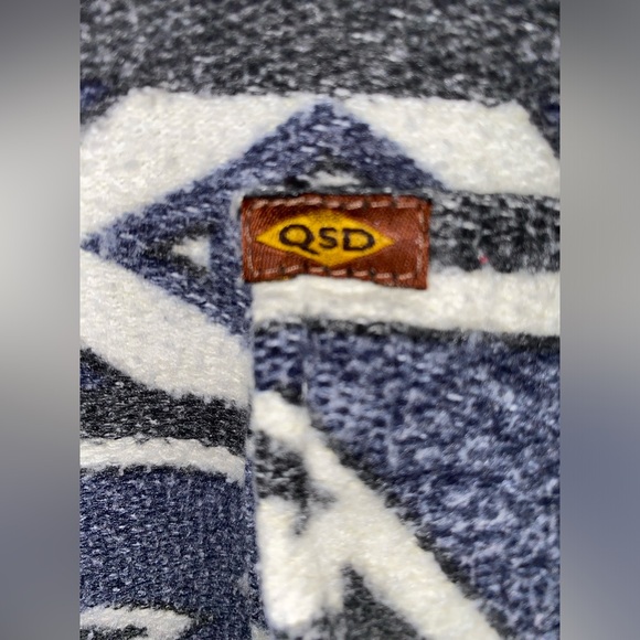 Vintage early 90’s Quiksilver Saltwater Denim Aztec Cotton Jacket L - Picture 3 of 10